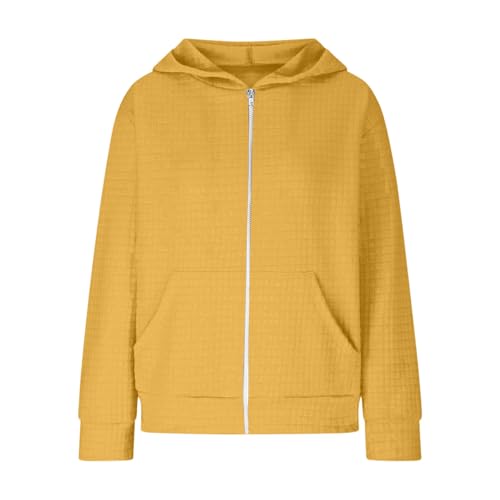 Girls Zip Up Hoodies Teen Waffle Knit Full-Zip Sweatshirts Jacket Casual Fall Long Sleeve Coat with Pocket 5-14 Years4