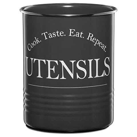 Bartnelli Large Kitchen Utensil Holder Organizer For Countertop, Farmhouse Storage Caddy With Stable Padded Base Cover