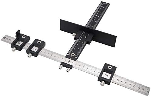 Valiant Cabinet Hardware Jig | Drawer Knobs and Pulls Template Tool for Drilling Holes on Wood | Adjustable Drill Guide Tools for Doweling, Boring and Mounting Door Handles | Made from Aluminum Alloy