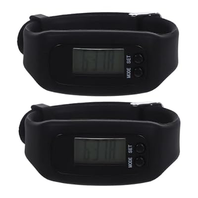 Ciieeo 2pcs Silicone Fitness Tracker with Step Tracking and User-Friendly Interface, Stylish and Sleek Wristwatch Design for Outdoor Activities and Workouts, Sport Digital Watch for Men