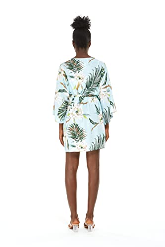 Matchable Couple Hawaiian Luau Shirt or Kimono in Wispy Cereus Black3