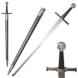 Claymeur Stainless Steel Medieval Cross Crusader Knight Templar Sword for Collection, Cosplay, Display-33.9 Inch