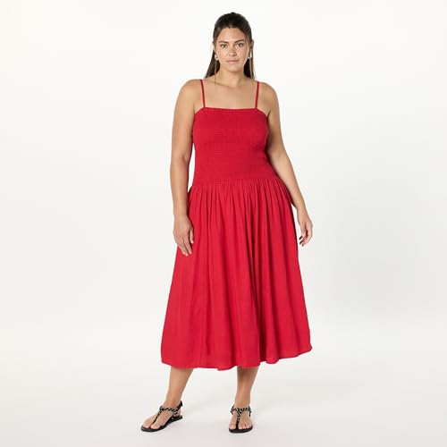 Image of The Drop Womens Florencia Smocked Bodice Linen Maxi Dress
