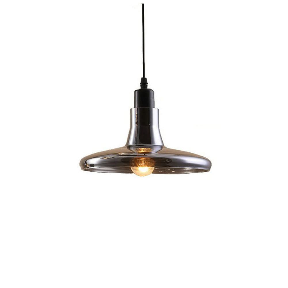 Lámpara colgante de vidrio soplado gris humo vintage para comedor