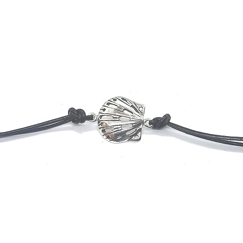 Bracelet en argent massif 925 coquillage, le cadeau idéal avec son cuir élégant