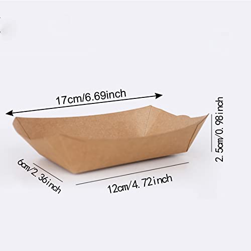 Pack of 50 kraft cardboard bowls, finger food boats, chips box, suitable for chips, snacks, macaroons and other foods - Image 5