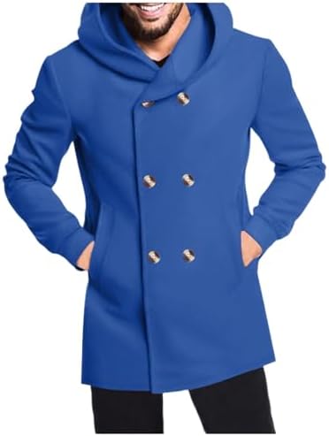 Woll Trenchcoat Herren Lang - Zweireihiger Wintermantel Business & Freizeit