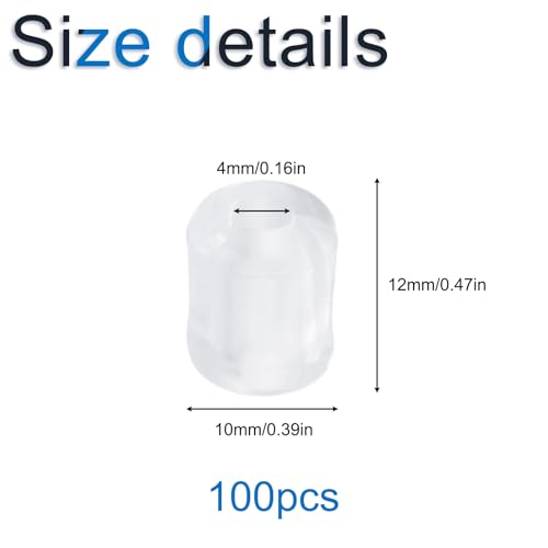 INCREWAY Stecktafel-Haken-Halterungen, PVC-Stecktafelschlösser mit rutschfestem Design für Verkaufsregale, Ladeneinrichtungen, Inventarkontrolle (transparent, 4 mm Innendurchmesser), 100 Stück