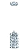 Doraimi Lighting Adjustable 1 Light Crystal Pendant with Brushed Nickel Finish Modern Concise Polyhe