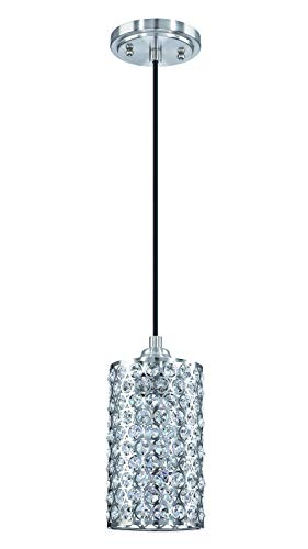 Doraimi Lighting Adjustable 1 Light Crystal Pendant With Brushed Nickel Finish Modern Concise Polyhedral,Opal Crystal Shade For Dining Room, Corridor,Living Room.led Bulb(Not Include) #TOP18