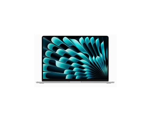Apple 2023 MacBook Air Portable mit M2 Chip, 15,3 Zoll Liquid Retina Display, 8 GB RAM, 512 GB SSD Speicher, FaceTime HD 1080P Kamera, kompatibel mit iPhone/iPad; Silber