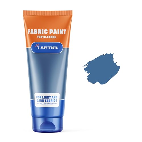 7 Artists Pintura Textil Azul Vaquero 60 ml – Pinturas para Tela y Cuero Permanente y Lavable | Pintura para Ropa, Zapatillas y Jeans | Pinturas Textiles para Tela | Fabric Paint Profesional