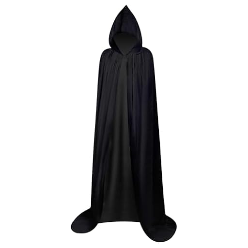Myir JUN Largo Capa con Capucha Terciopelo, Unisex Adulto Niños Disfraz de Halloween Fiesta Disfraces Vampiro Traje (Negro, L) | Ya disponible en tu tienda friki favorita! En mundofriki.es!