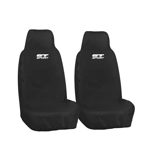 JH AUTOSTORES - Premium Front Custom Seat Covers Heavy Duty Waterproof Black Protectors 1+1 Pair 2x - Fits Golf Mk6 Mk7 Mk8 GT