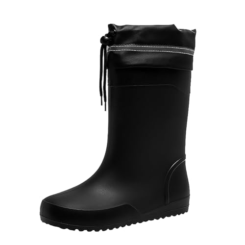 Bottes de pluie homme caoutchouc antidérapant avec cordon de serrage 41