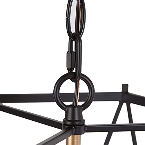 Durent Lighting Black And Gold Chandelier, Modern 4 Light Chandelier Light Fixture With Cage Shape For Dining Room, Bedroom, Living Room, Kitchen Island And Foyer #TOP7