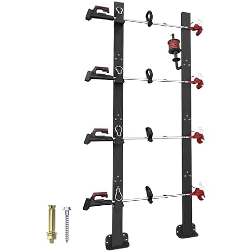 Koutemie 4 Place Weedeater Rack for Open Trailer with Trim Line Holder