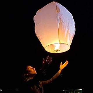 2VRN Full Size Paper Sky Lantern Wish Lamp Multi Colored Wishing Hot Air Balloon Pack of 10