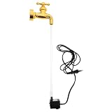 DOITOOL Kreativer Schwebender Wasserhahn aus Kunststoff mit Nie Überlaufendem Design und Einzigartiger Goldener Gartenbrunnen Dekoration für Selbstgemacht Außenbereich