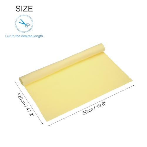Image of MECCANIXITY 47 inch Elastic Cuffs Ribbed Trims Cotton Fabric Knit Rib Stretch Tape Cuff Sleeve Waistband for Sewing, 20 inch Wide Light Yellow