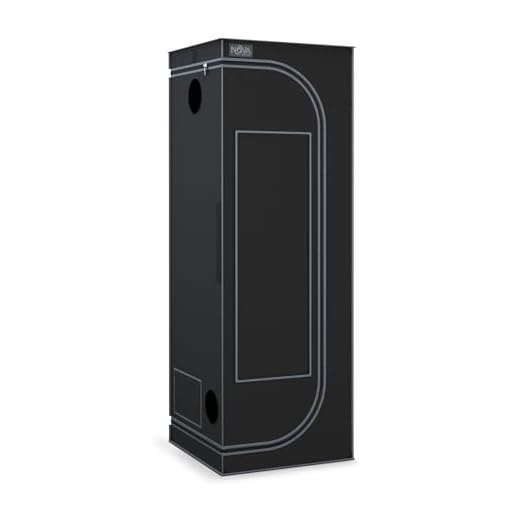 Zelsius Growzelt "MyHomeGrow" Grow tent | Indoor Growbox | schwarz grün | Growroom Growschrank Darkroom Pflanzenzelt Gewächshaus Zuchtzelt (40 x 40 x 160 cm) 14 NovaGrove Growzelt 60x60x180cm, Growbox mit 1680D robuster & wasserdichter Außenschicht, hochreflektierender Aluminium-Innenbeschichtung, Grow Tent mit großem Sichtfenster & Bodenwanne, A06 (Schwarz)