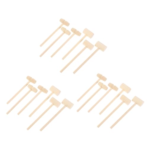 VANZACK 20Pcs Mini Wooden Hammers Portable Lobster Mallets Educational Hammers for Pounding Eggs Creative Play and Home Decoration
