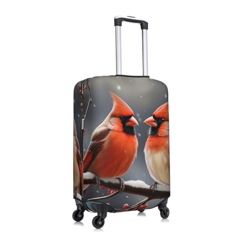 Cute Cardinal Birds Travel Luggage Cover Suitcase Protector Washable Elastic Suitcase Cover Anti-Scratch Luggage Protector X-Large Travel Suitcase Baggage Cover Fits 18-32 Inch Suitcase3