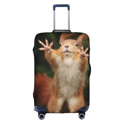 Squirrel Funny Animal Printed Luggage Cover Elastic, Washable, Universal Fit 18-32 Inch Travel Suitcase Cover Easy To Identify