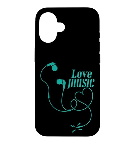 Love Music �C���z�� �n�[�g�P�[�u�� �X�}�z�P�[�X iPhone 16 �p