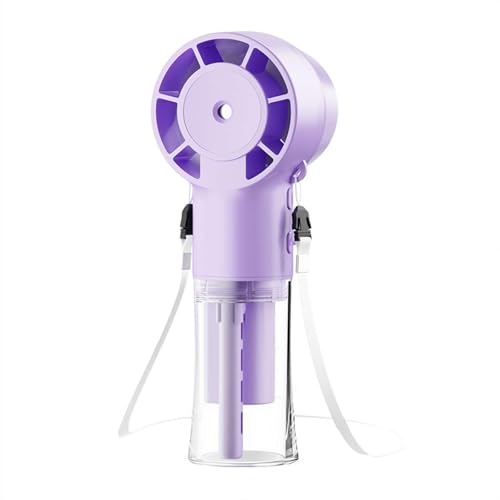 Ventilador de nebulización portátil, ventilador multifuncional con ajuste de 4 velocidades, humidificación para colgar el cuello, recargable por USB, 1200 mAh, para viajes, al aire libre, maquillaje