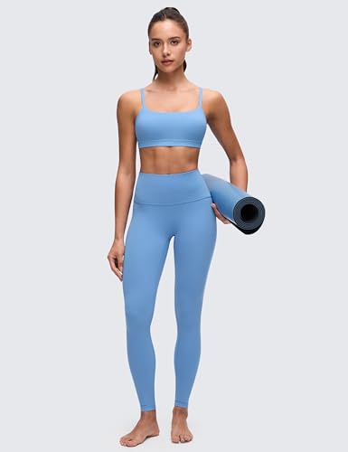 Image of CRZ YOGA Butterluxe Scoop Neck Sports Bras | Light Support, Removable Pads, Yoga, Extremely Soft, U Back, Adjustable Spaghetti Straps, for Women
