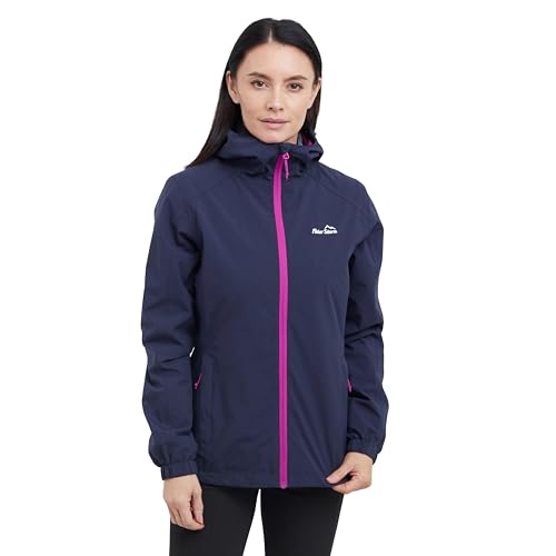 Peter Storm Women's Cloudburst Waterproof Jacket, 2-Layer Storm Shield Fabric, Breathable, Fitted Hood, Adjustable Hem (UK, Numeric, 12, Regular, Regular, Navy)