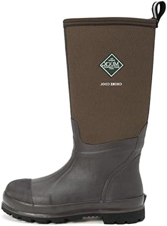 Muck Chore Cool Soft Toe Warm Weather Men's Rubber Work Boots, Brown, 10 M US
