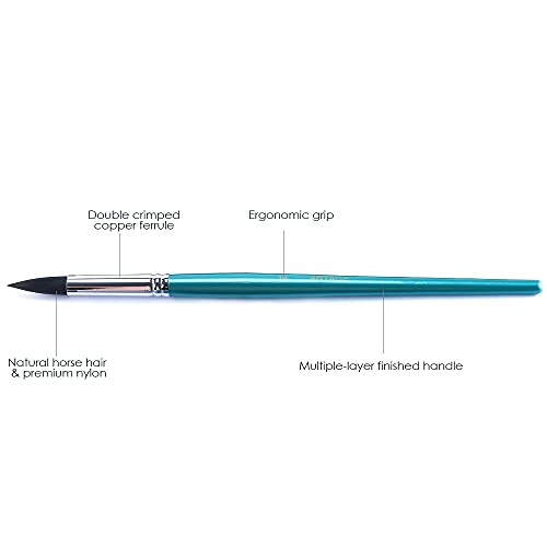 Artage Round Paint Brush Set 8Pcs Thirsty And Snappy For Watercolor Gouache Acrylic Ink Tempera Painting #TOP2