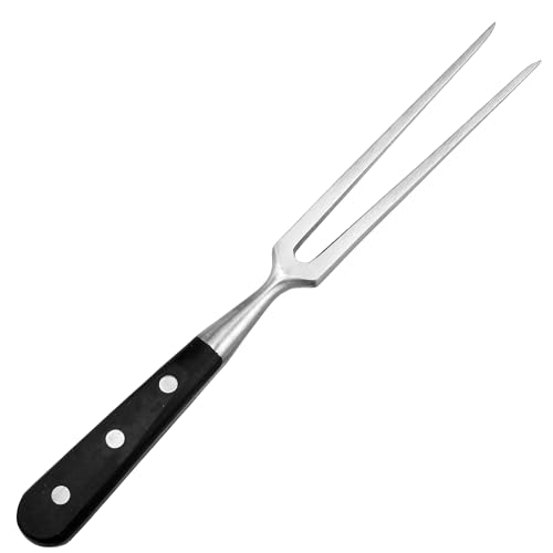 BOHK Heavy Duty Stainless Steel Carving Fork 11.6 Inch BBQ Meat Fork & Serving Fork for Cooking Roasting Meat Shredding (POM Handle)