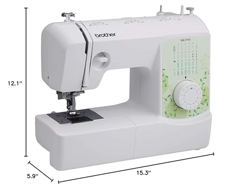 Image of Brother SM2700 27-Stitch Free Arm Sewing Machine and 5300A Hardcase for Carrying and Storage | 27 Built-in Stitches, Automatic Needle Threader, Quick-Set Bobbin, Includes 5300a Hard Carrying Case