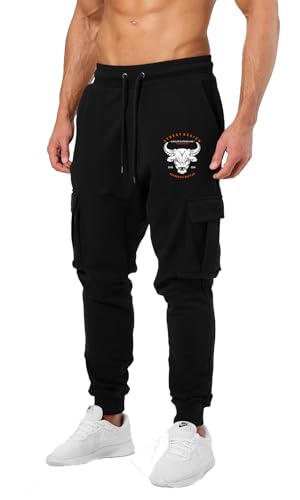 Image of JUGULAR Men's Regular Fit low Rise Cotton Solid Stylish Cargo Track Pants