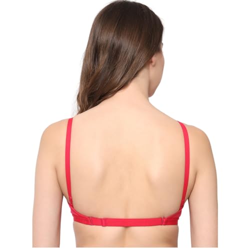 Image of Be-Wild Full Coverage Non Padded Backless Transparent Strap Bra for Women and Girls /Ladies /Black /Cotton /Casual /t-Shirts /Everyday /Regular /Bras