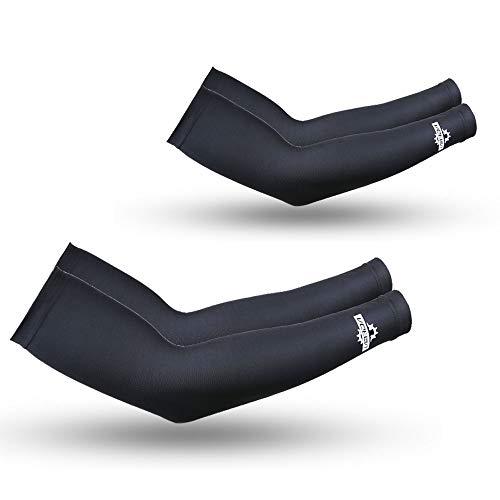Lameda UPF50+夏用アームカバー 冷感 吸水速乾 日焼け止めカバー 男女兼用 (ブラック 2対, XL/2XL)