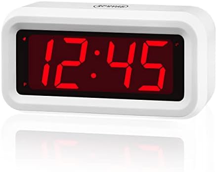 KWANWA Cordless Digital LED Alarm Clock With Big 1.2'' LED Time Display,AA Battery Operated Only,Can Be Placed Anywhere Without A Cumbersome Cord,White Colour