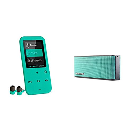 Energy Sistem Touch - Reproductor Mp4 (8 GB, Botones Táctiles, Radio FM, Microsd), Menta + Sistem Energy Music Box B2 Bluetooth Mint, Altavoz Portátil Inalámbrico.