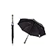 Produktbild Sicherheitsschirm mit gratis Videokurs | Verteidigungs Regenschirm Herren | Schirm Selbstverteidigung Sicherheit Wind + Sturm sicher | Eleganter Nussbaum Griff| super handlich 78cm Lang