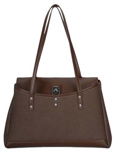 Trendy Vegan Leather Shoulder Bag for Women Large Working PU Tote Purse Ladies Travel Handbag Satchel 2025