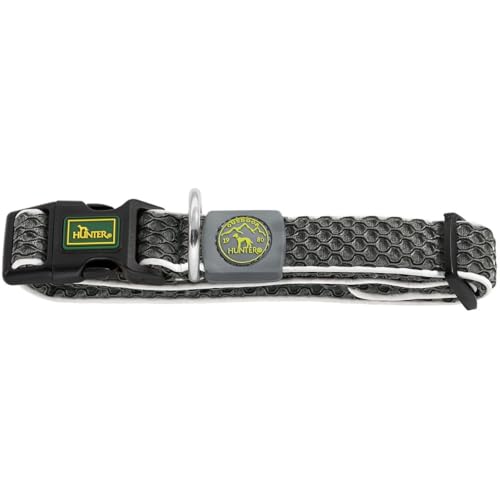 HUNTER HILO VARIO BASIC Halsung für Hunde, 3D-Mesh-Material, reflektierend, luftdurchlässig, leicht, S-M, anthrazit