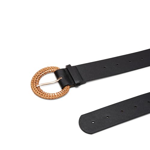 Steve Madden Women's Woven Round Buckle Belt2