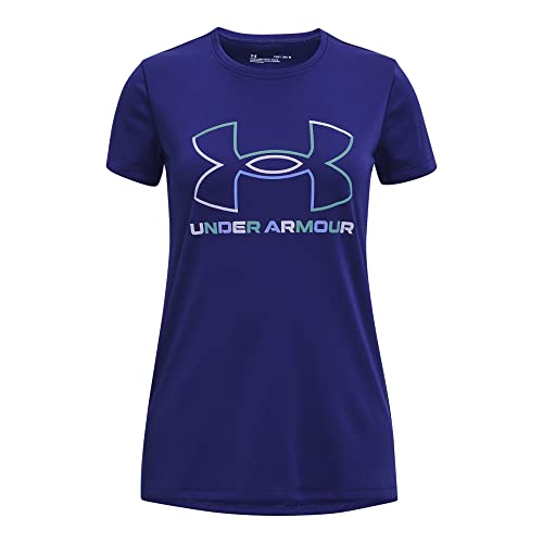 T-shirt Under Armour fille tech big logo manches courtes bleu violet s
