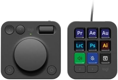 （02:30時点） ロジクール MX クリエイティブ コンソール KXCCGR 左手デバイス キーパッド ダイヤルパッド DaVinci Resolve Adobe Photoshop Illustrator Premiere Pro After Effects Audition Bluetooth Logi Bolt USB Type-C 画像編集 動画編集 画像 動画 編集 グラファイト 国内正規品