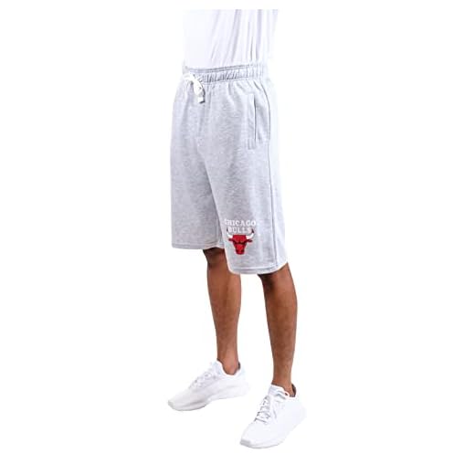Ultra Game NBA Chicago Bulls Mens French Terry Shorts, Heather Gray, Large