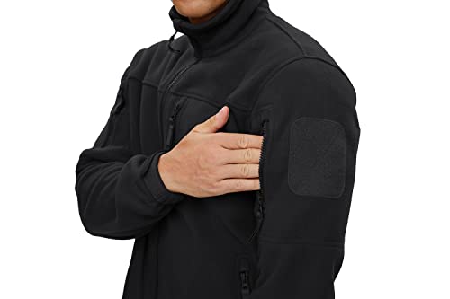 Crysully Hunting Clothes For Men Military Tactical Thermal Fleece Jacket Snow Coat Black #TOP3