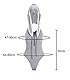 Aurueda Bunny Kostüm Frauen Cosplay Einteiliger Dessous Bodysuit Hase Outfit Damen Reißverschluss Rückenloses Kaninchen Hoodie Grey, Größe Onesize